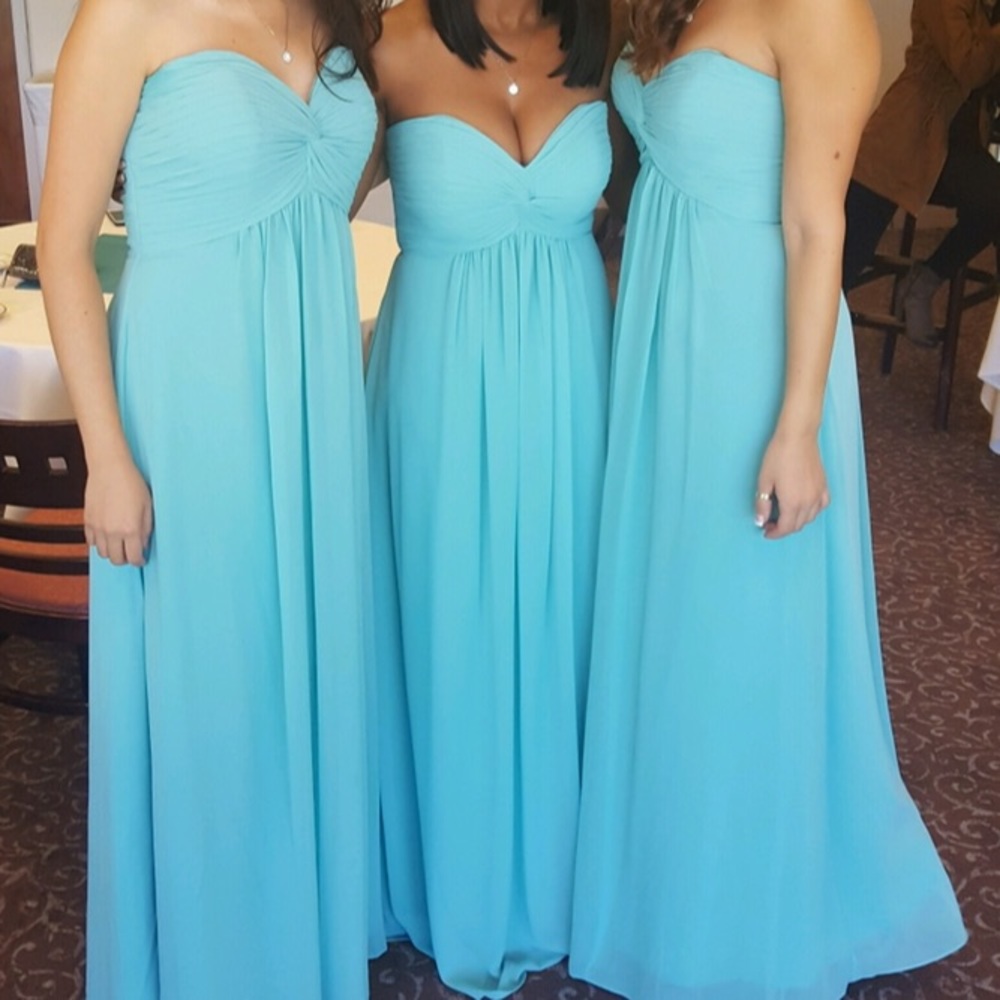 Bill Levkoff Long Glacier Bridesmaids Dress